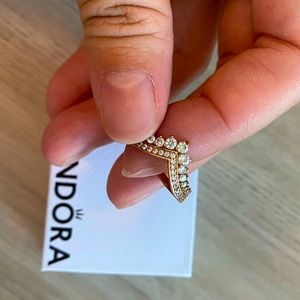 Pandora Ring Princess Wishbone 56